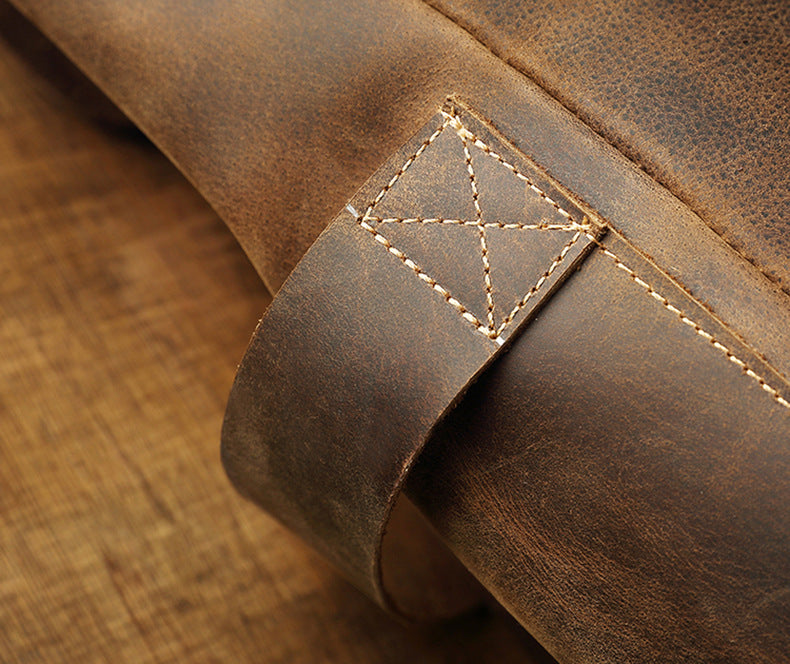 Handmade Leisure Vintage Leather Backpacks-Backpack-Dark Brown-Big-Free Shipping Leatheretro