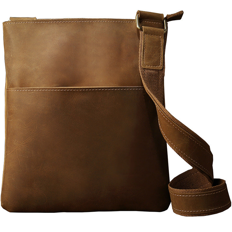 Handmade Vintage Leather Shoulder Bags for Men-Leather Bags-Black-Free Shipping Leatheretro