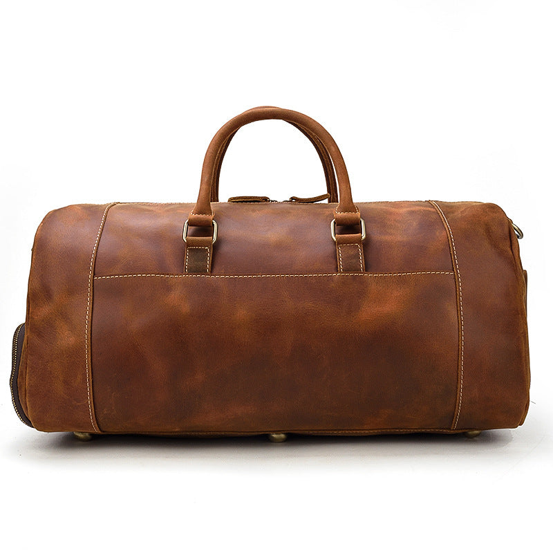 Vintage Men Leather Traveling Duffle Bags 9803-Leather Duffle Bags-Brown-Free Shipping Leatheretro