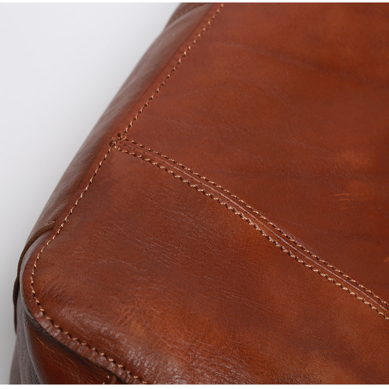 Retro Men's Casual Leather Messenger Bags X007-Leather bags for men-Black-Free Shipping Leatheretro