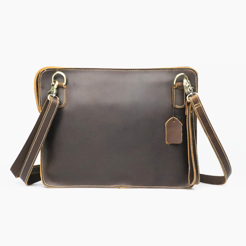 Vintage Leather Envelope Shoulder Ipad Bags 0073-Leather Briefcase-Style 4-Free Shipping Leatheretro