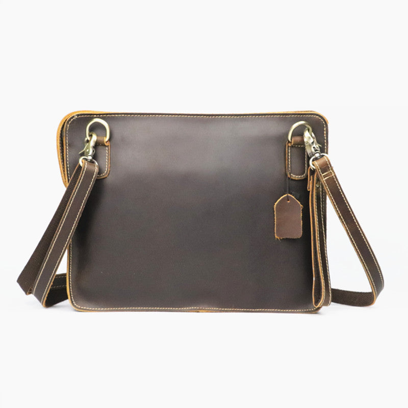 Vintage Leather Envelope Shoulder Ipad Bags 0073-Leather Briefcase-Style 1-Free Shipping Leatheretro