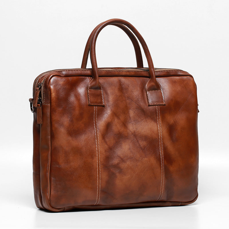 Retro Leather Business Briefcase O1901-Leather Briefcase-Coffee-Free Shipping Leatheretro