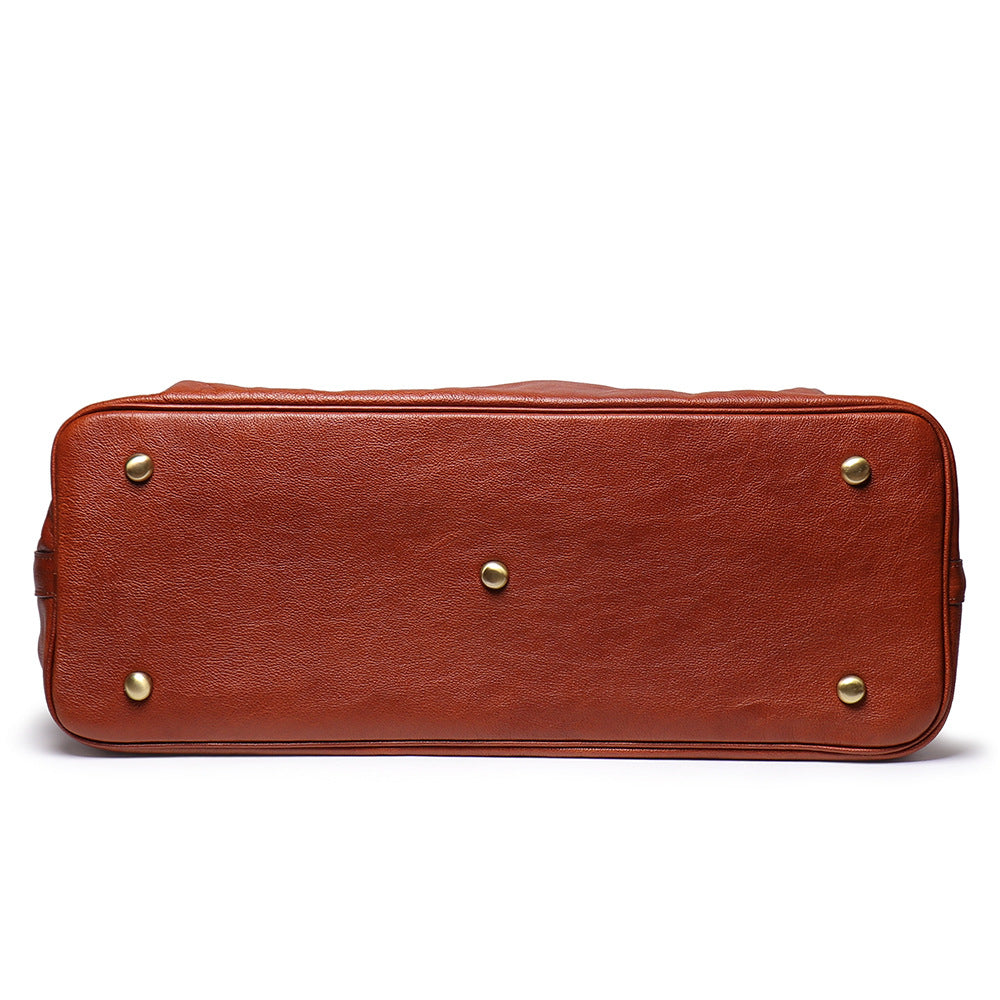 Men's Handmade Leather Large Capacity Travelling Bags L9059-Brown-Free Shipping Leatheretro