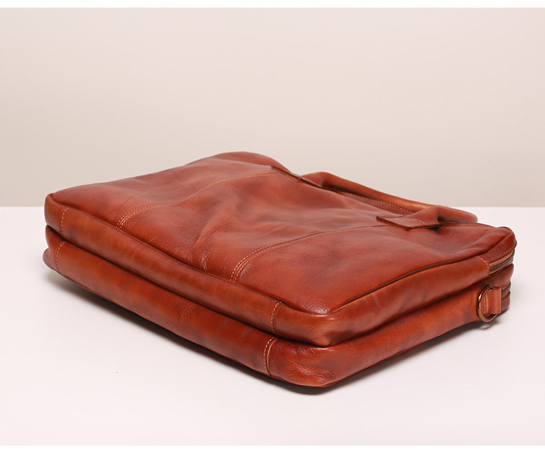 Retro Leather Business Briefcase O1901-Leather Briefcase-Coffee-Free Shipping Leatheretro