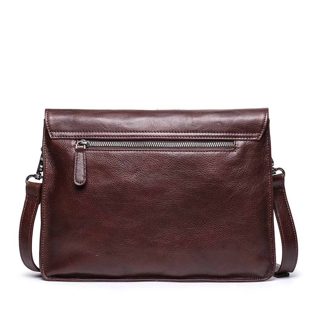 Mens Handmade Leather Messenger Bag L9020-Leather bags for men-Brown-Free Shipping Leatheretro