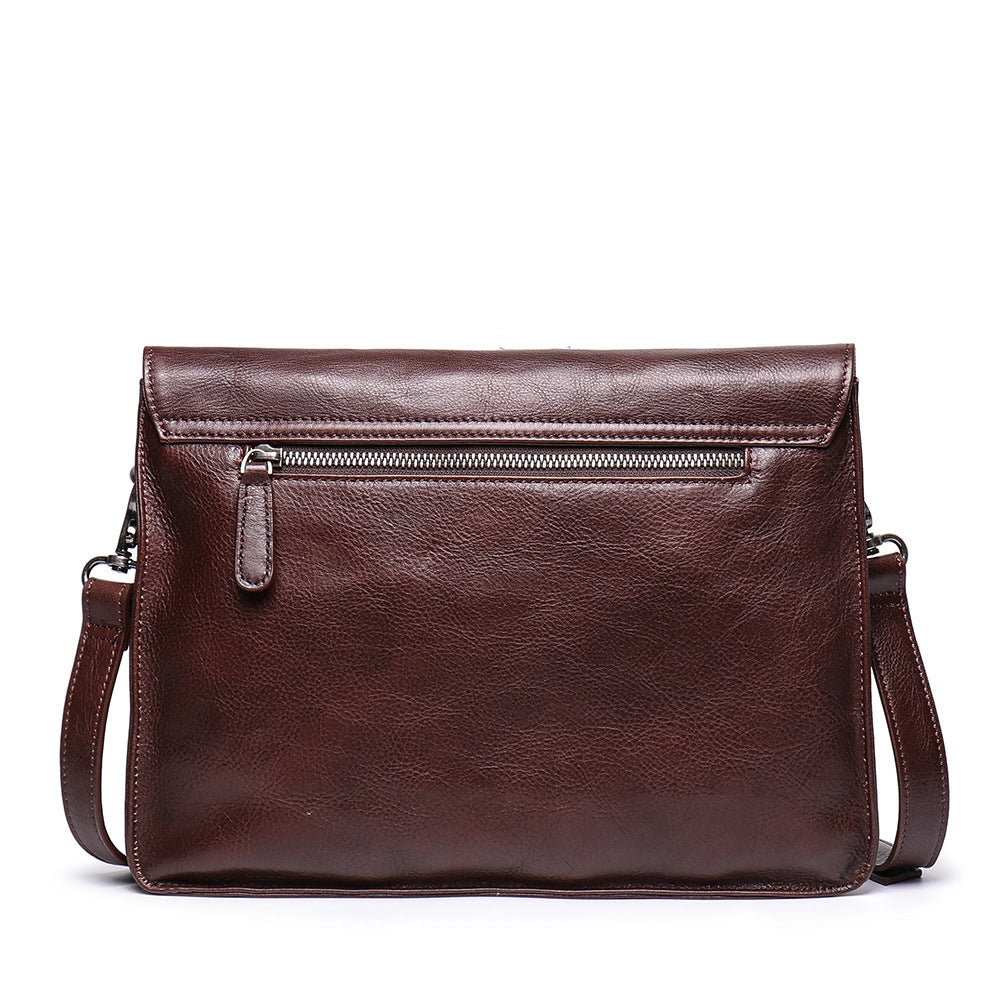 Mens Handmade Leather Messenger Bag L9020-Leather bags for men-Brown-Free Shipping Leatheretro