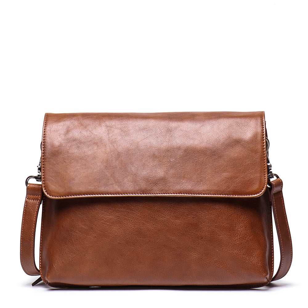 Mens Handmade Leather Messenger Bag L9020-Leather bags for men-Brown-Free Shipping Leatheretro