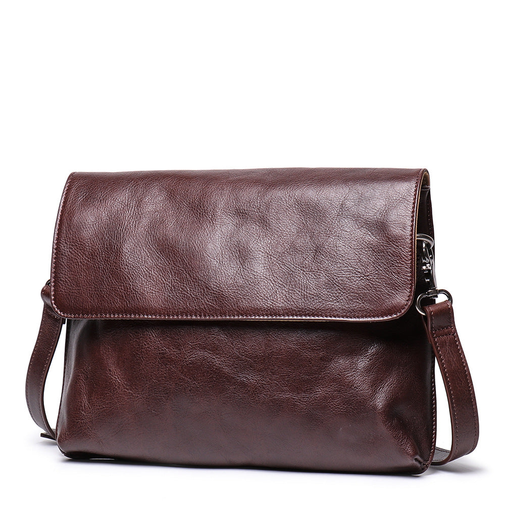Mens Handmade Leather Messenger Bag L9020-Leather bags for men-Brown-Free Shipping Leatheretro