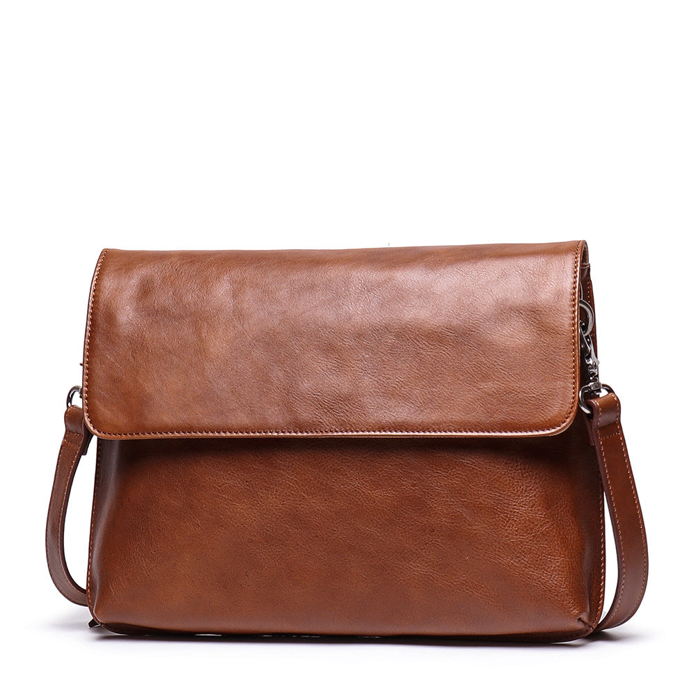Mens Handmade Leather Messenger Bag L9020-Leather bags for men-Brown-Free Shipping Leatheretro