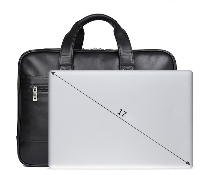 Black Genine Leather Business Briefcase 7319-Leather Briefcase-Black-Free Shipping Leatheretro