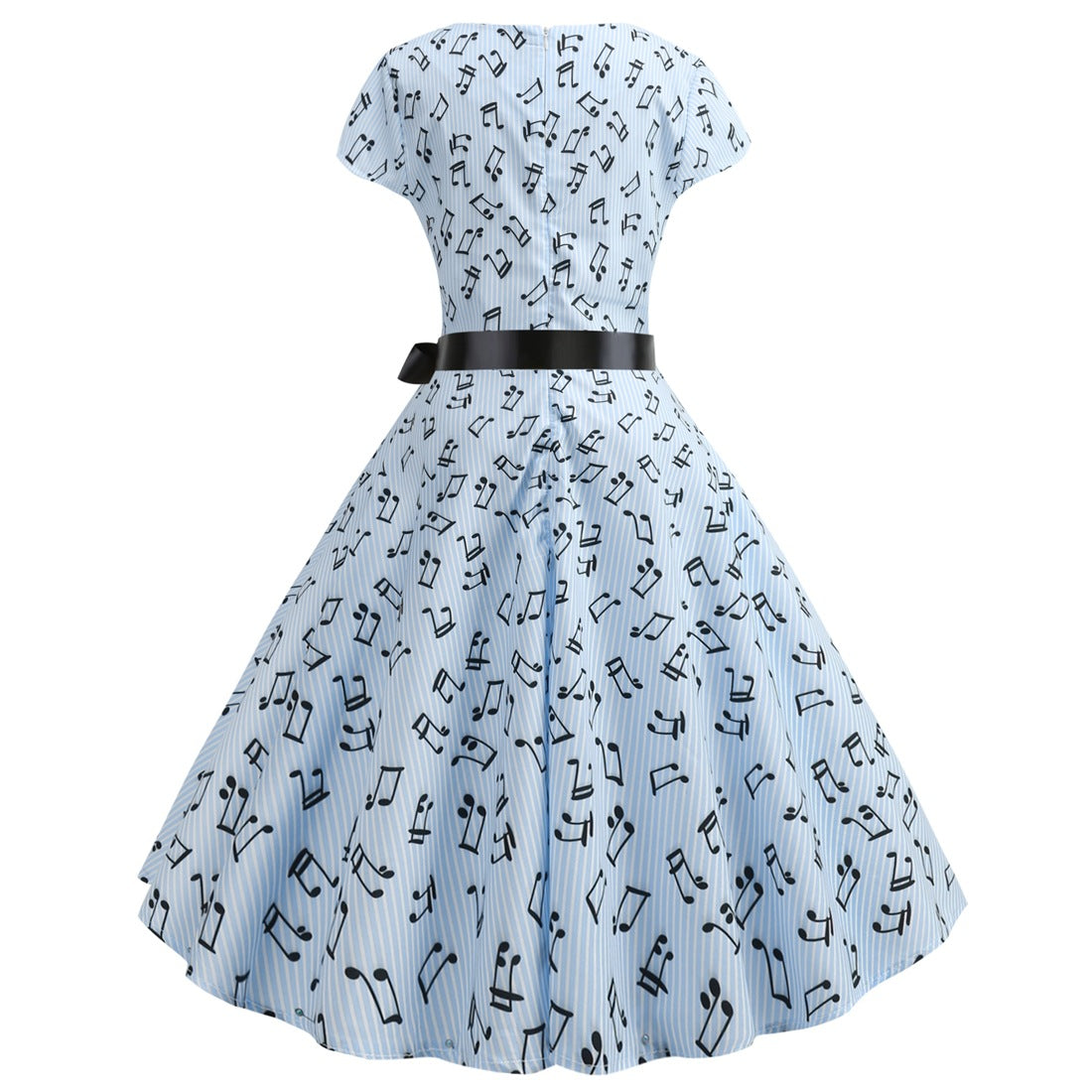 Vintage Music Note Dresses for Women-Dresses-White-S-Free Shipping Leatheretro