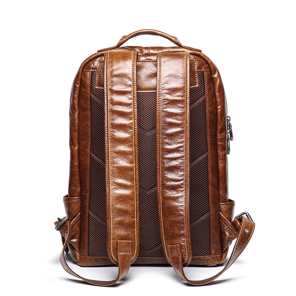 Brown Large Capacity Retro Leather Backpack L8998-Leather Backpack-Brown-Free Shipping Leatheretro