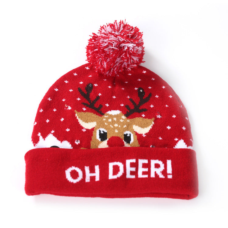 Merry Christmas Knitted Colorful Hats for Kids&Adult-Hats-Christmas Elk-One Size(Elastic for Kids&Adult)-Free Shipping Leatheretro