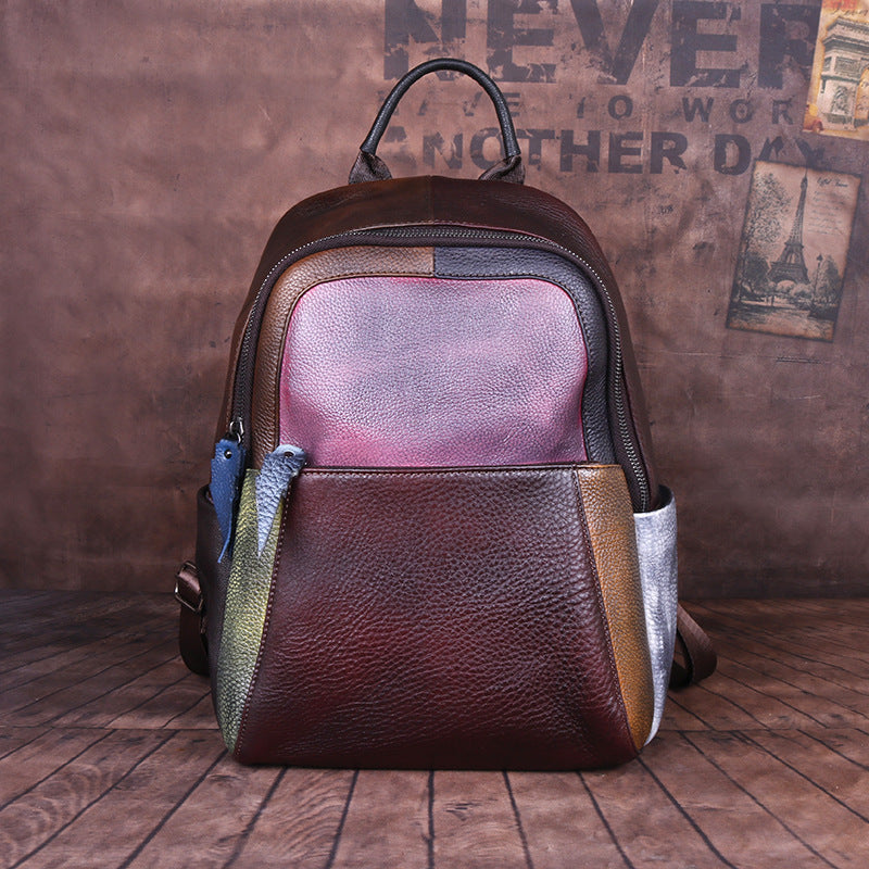 New Vintage Rubbing Leather Backpack for Women C305-Leather Backpack for Women-C305-1-Free Shipping Leatheretro