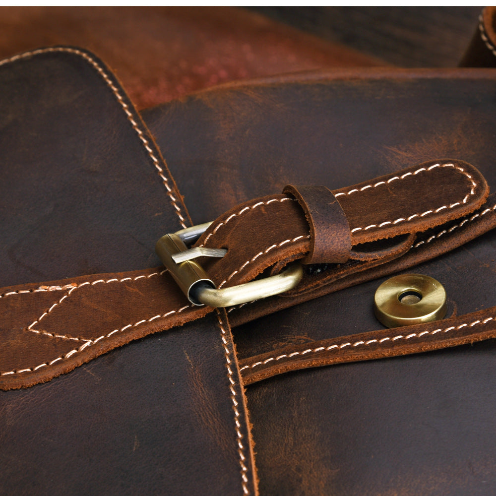 Vintage Casual Leather Rucksack Backpack 3064-Leather Backpack-Dark Brown-Free Shipping Leatheretro