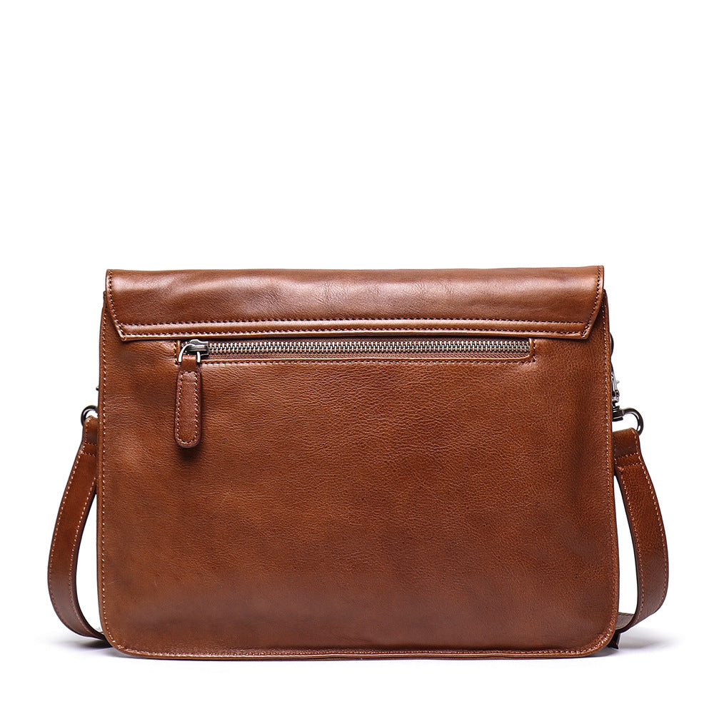 Mens Handmade Leather Messenger Bag L9020-Leather bags for men-Brown-Free Shipping Leatheretro