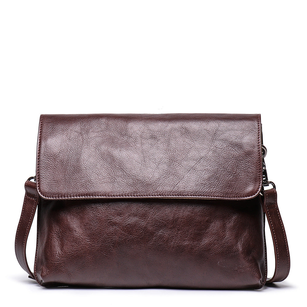 Mens Handmade Leather Messenger Bag L9020-Leather bags for men-Brown-Free Shipping Leatheretro