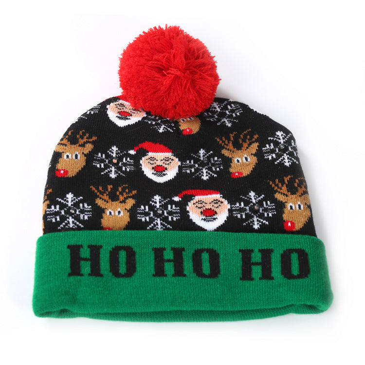 Merry Christmas Knitted Colorful Hats for Kids&Adult-Hats-Santa Claus&Elk-One Size(Elastic for Kids&Adult)-Free Shipping Leatheretro