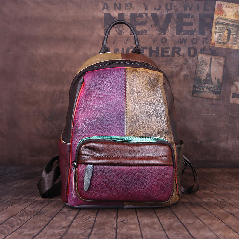 New Vintage Rubbing Leather Backpack for Women C305-Leather Backpack for Women-C305-1-Free Shipping Leatheretro