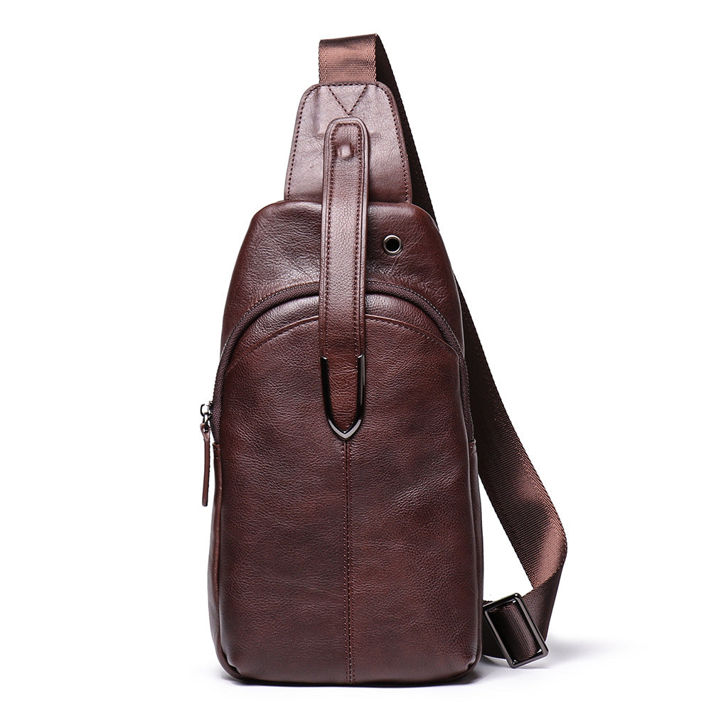 Retro Casaul Leather Chest Pack Bags L9040-Leather bags for men-Brown-Free Shipping Leatheretro