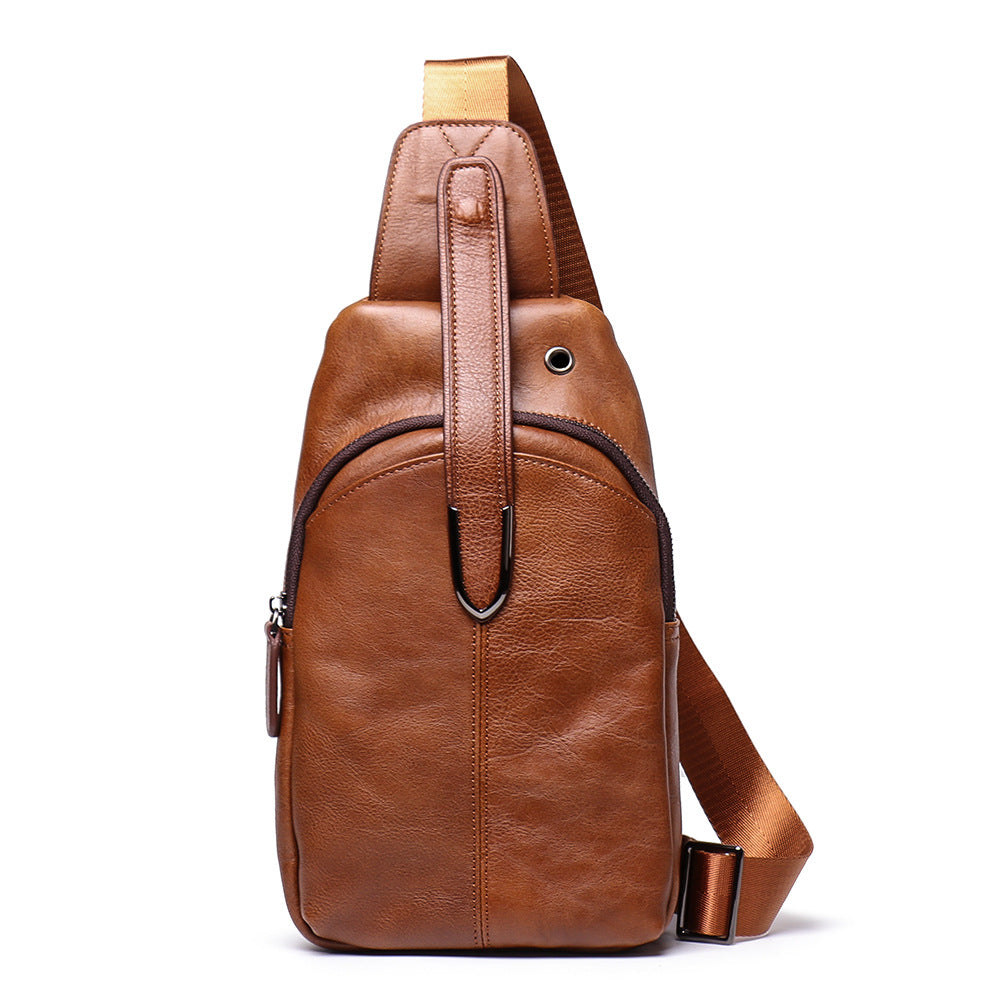 Retro Casaul Leather Chest Pack Bags L9040-Leather bags for men-Brown-Free Shipping Leatheretro