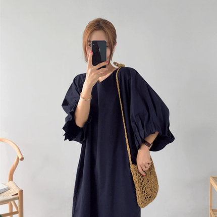 Summer Lovely Casual Plus Sizes Long Dresses-Dresses-Black-S-Free Shipping Leatheretro