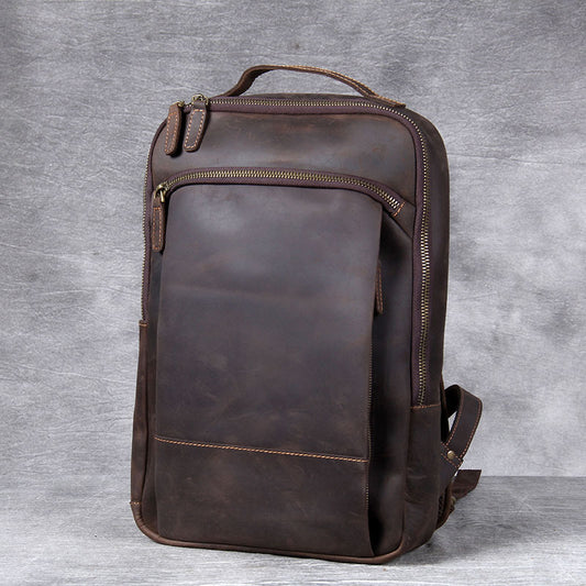 Vintage Cowhide Leather Backpack 5007-Leatehr Backpack-Coffee-Free Shipping Leatheretro