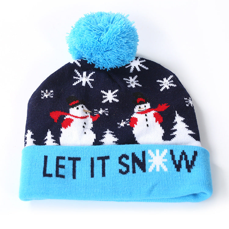 Merry Christmas Knitted Colorful Hats for Kids&Adult-Hats-Let it Snow-One Size(Elastic for Kids&Adult)-Free Shipping Leatheretro