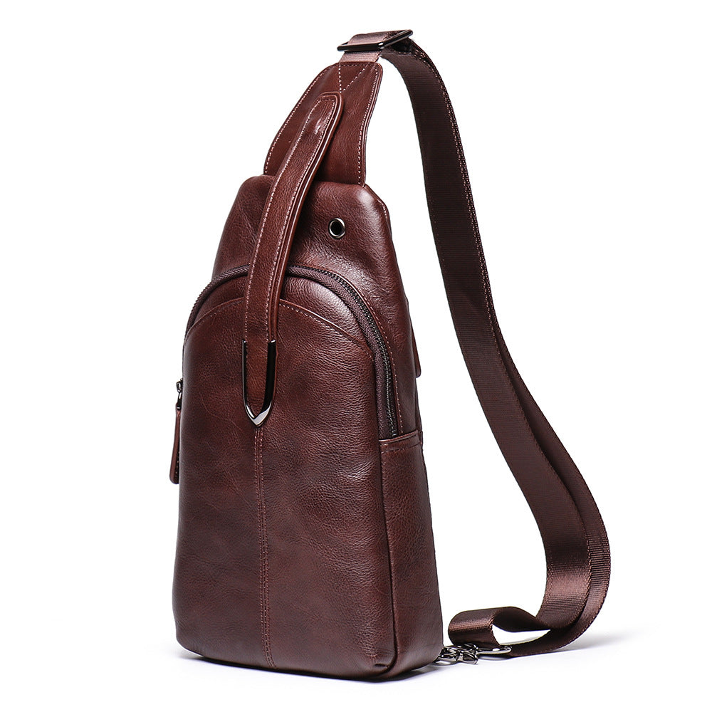 Retro Casaul Leather Chest Pack Bags L9040-Leather bags for men-Coffee-Free Shipping Leatheretro