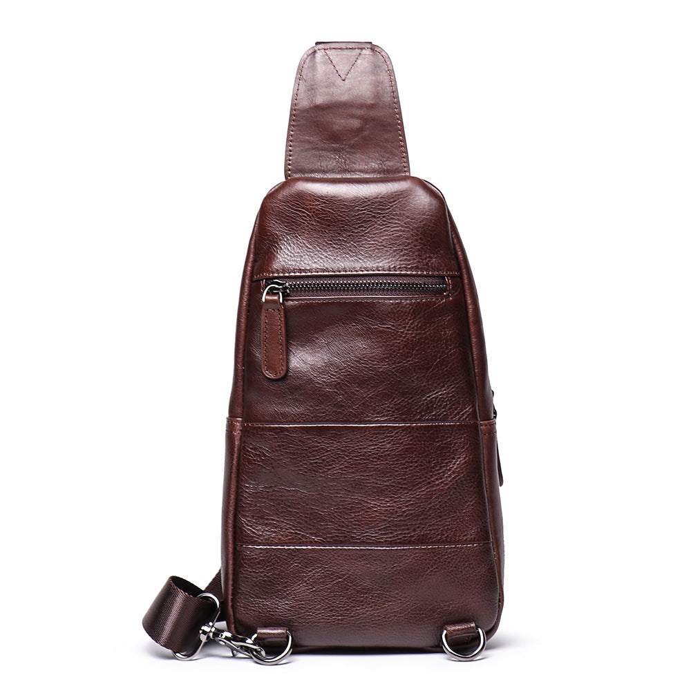 Retro Casaul Leather Chest Pack Bags L9040-Leather bags for men-Brown-Free Shipping Leatheretro