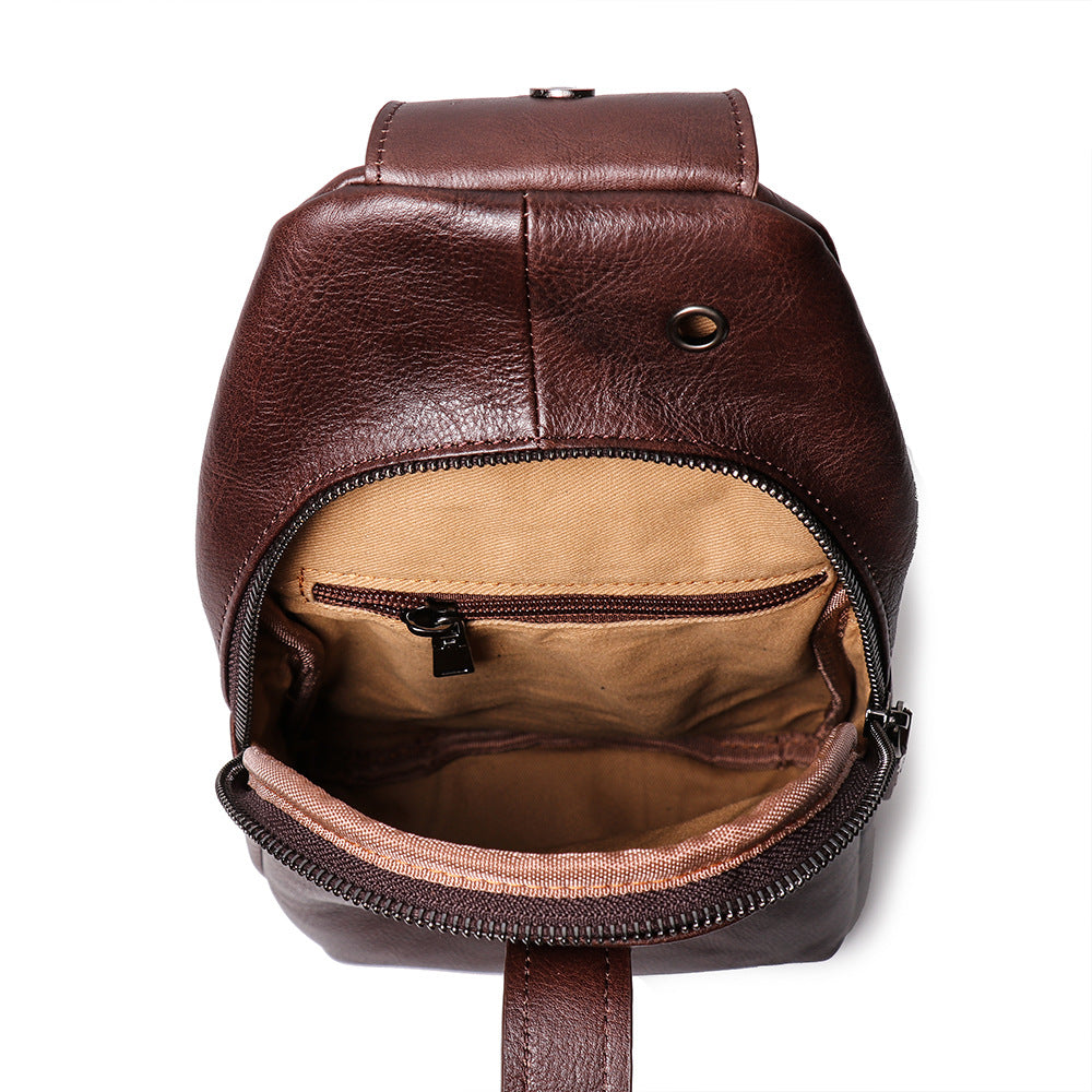Retro Casaul Leather Chest Pack Bags L9040-Leather bags for men-Brown-Free Shipping Leatheretro