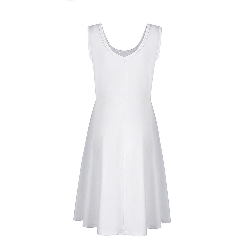 Simple Summer Sleeveless Daily Dresses for Women-Dresses-White-S-Free Shipping Leatheretro