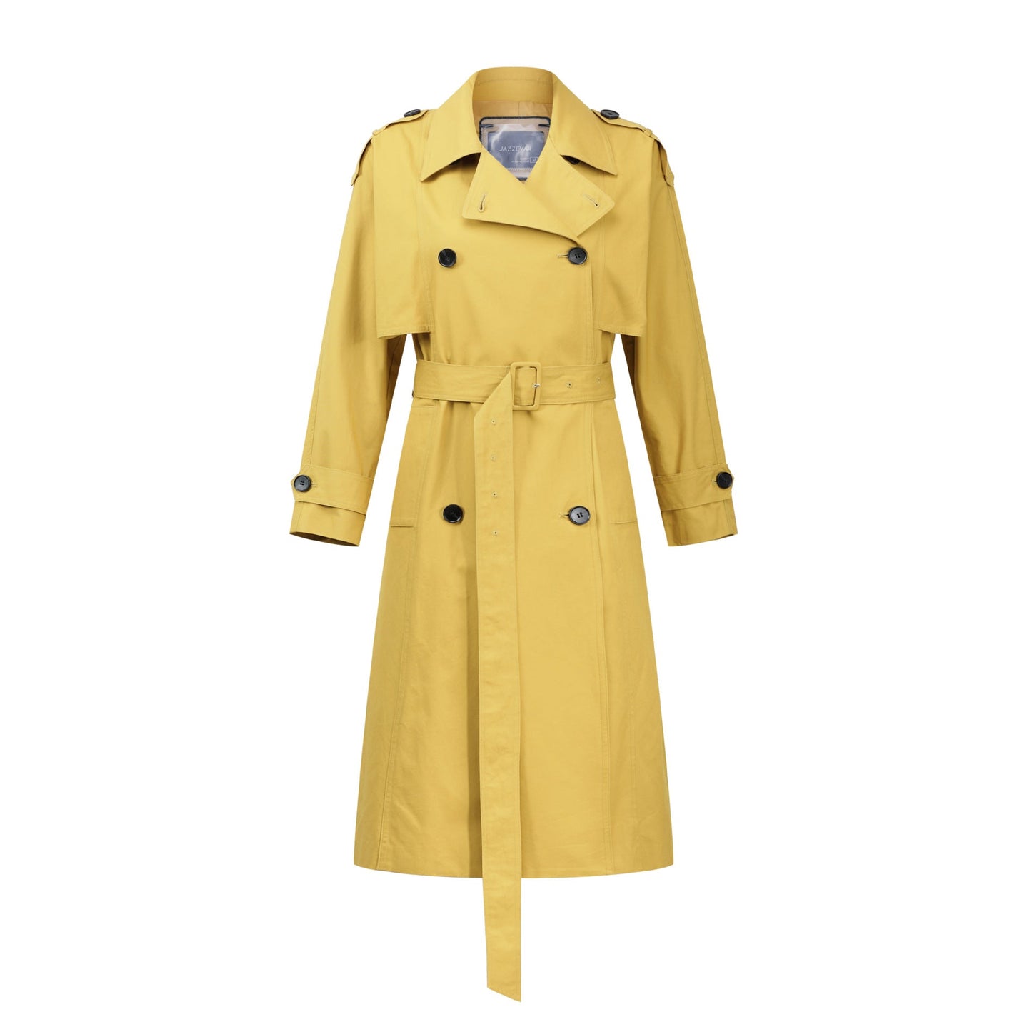 Elegant Fall Women Windbreak Long Overcoats-Coats & Jackets-Yellow-S-Free Shipping Leatheretro