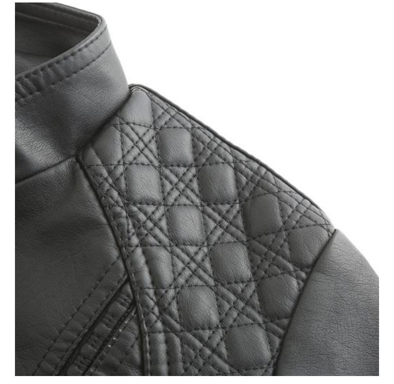 Women PU Leather Jacket Office Lady Coat-Outerwear-Black-M-Free Shipping Leatheretro