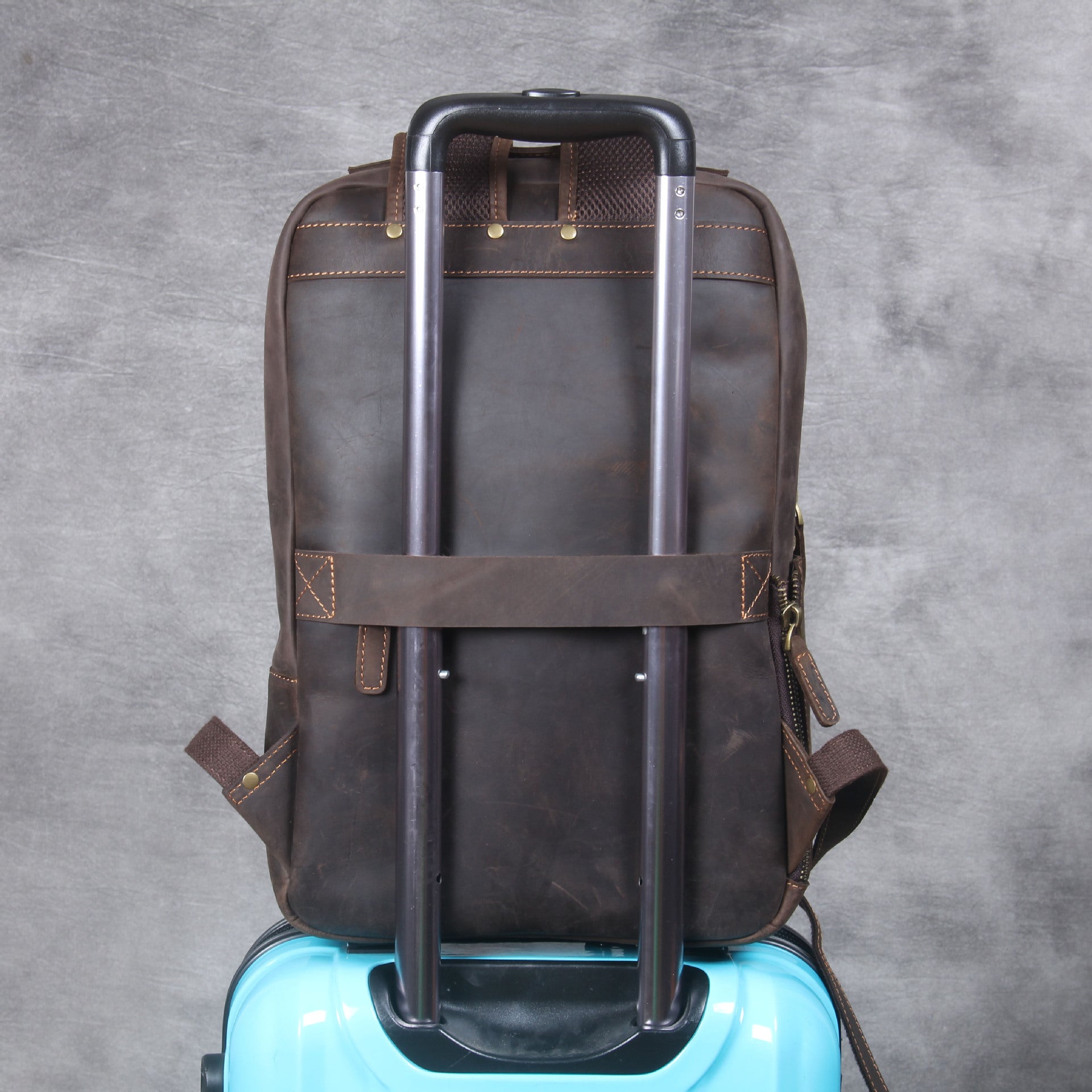 Vintage Cowhide Leather Backpack 5007-Leatehr Backpack-Coffee-Free Shipping Leatheretro