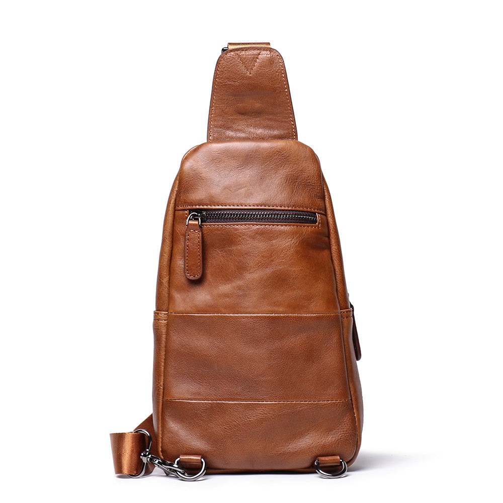 Retro Casaul Leather Chest Pack Bags L9040-Leather bags for men-Brown-Free Shipping Leatheretro