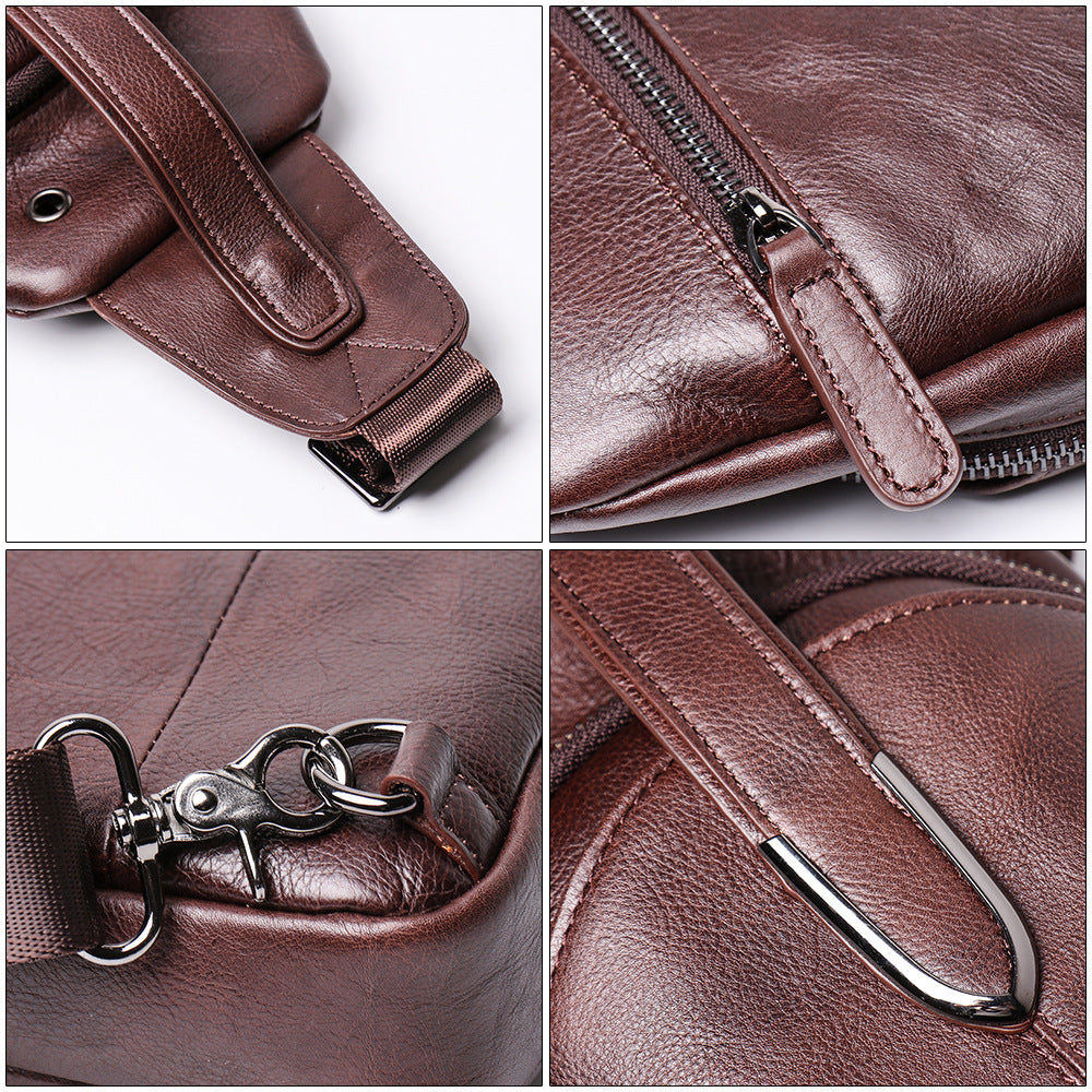 Retro Casaul Leather Chest Pack Bags L9040-Leather bags for men-Brown-Free Shipping Leatheretro