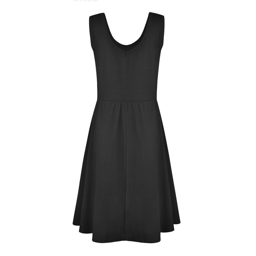 Simple Summer Sleeveless Daily Dresses for Women-Dresses-Black-S-Free Shipping Leatheretro