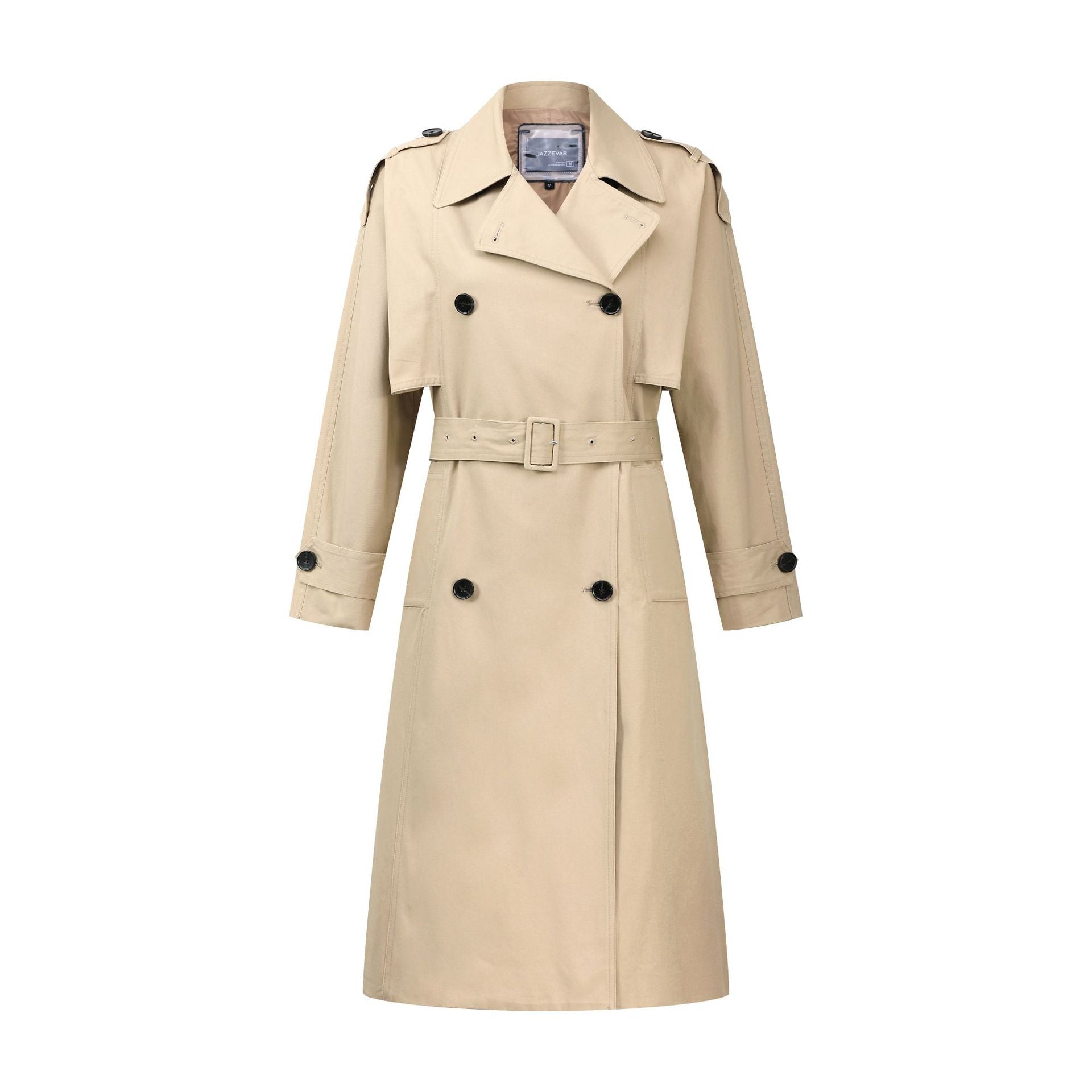 Elegant Fall Women Windbreak Long Overcoats-Coats & Jackets-Khaki-S-Free Shipping Leatheretro