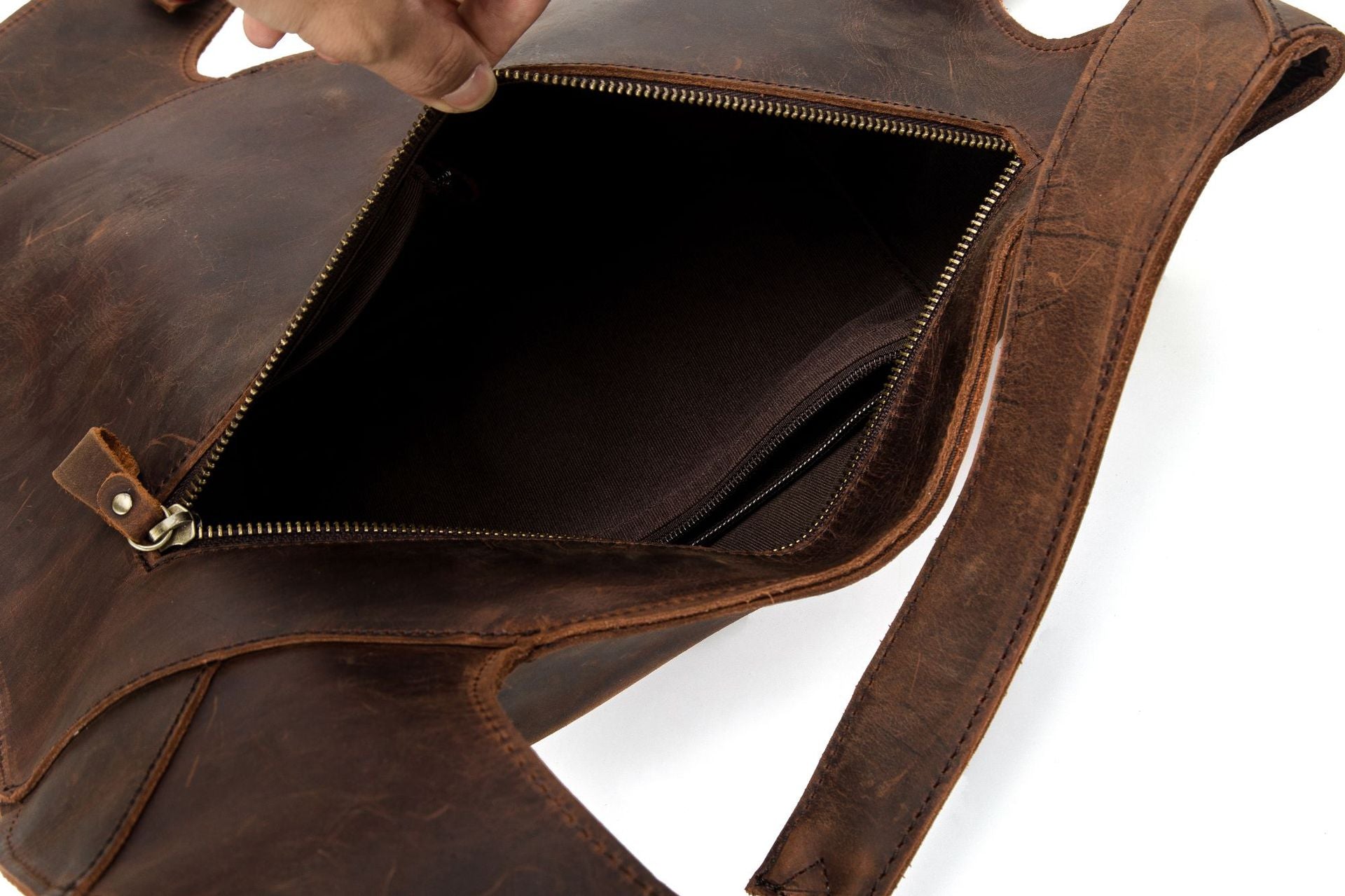 Simple Casual Cowhide Leather Backpack-Leather Backpack-Black-Free Shipping Leatheretro