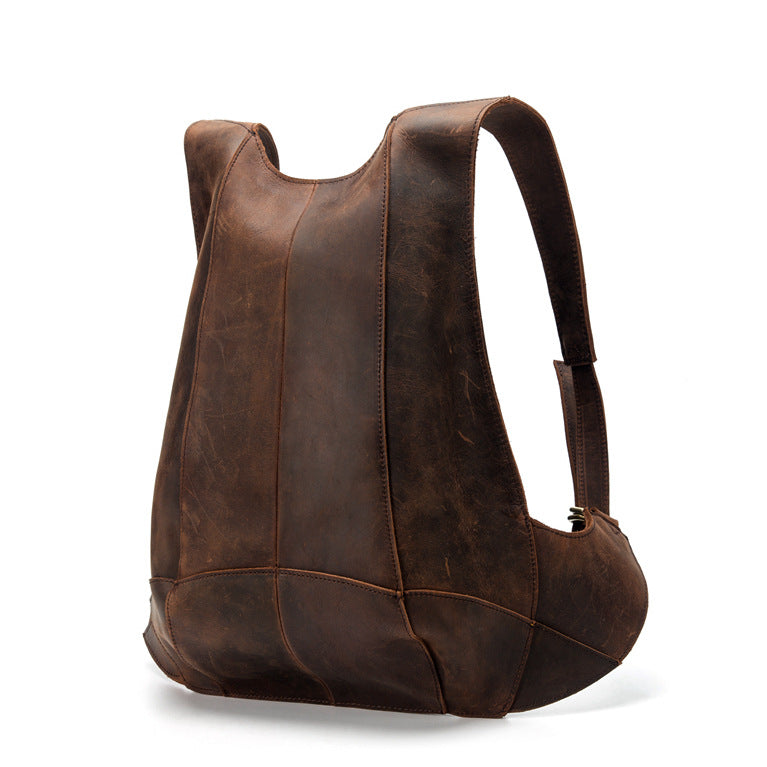 Simple Casual Cowhide Leather Backpack-Leather Backpack-Black-Free Shipping Leatheretro