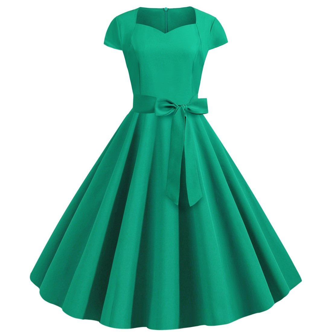 Sexy Sweetheart Vintage Belt Dresses-Green-S-Free Shipping Leatheretro