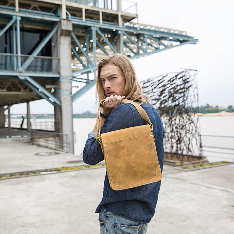 Handmade Small Leather Crossbody Bags-Leather Bags-Brown-Free Shipping Leatheretro