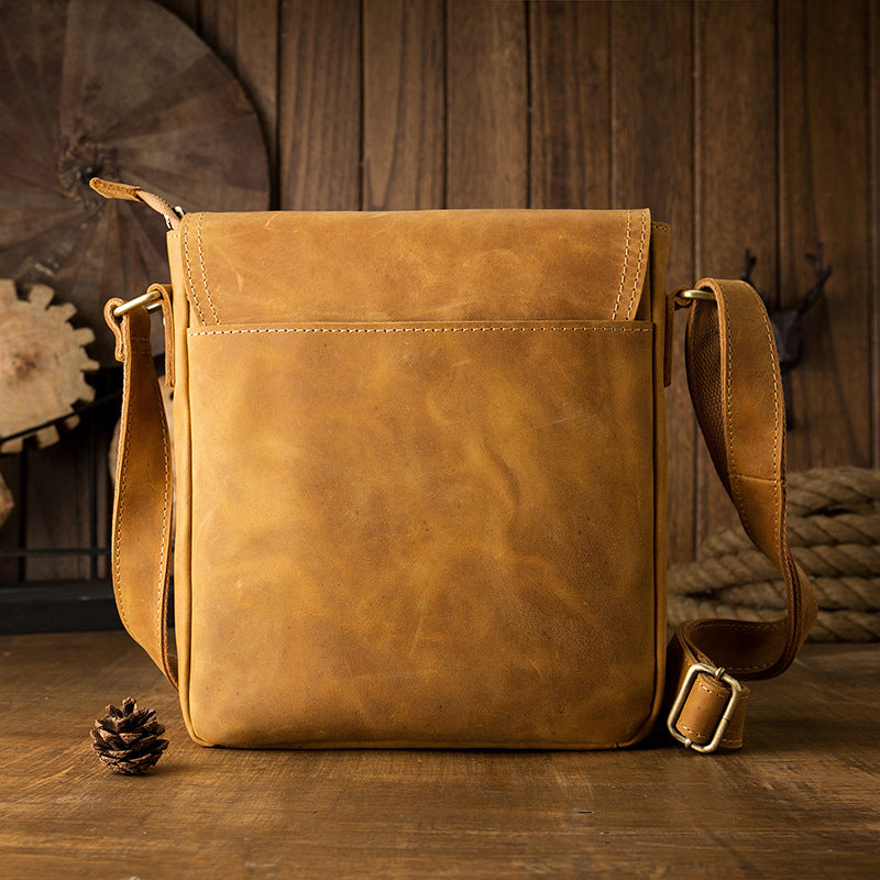 Handmade Small Leather Crossbody Bags-Leather Bags-Brown-Free Shipping Leatheretro