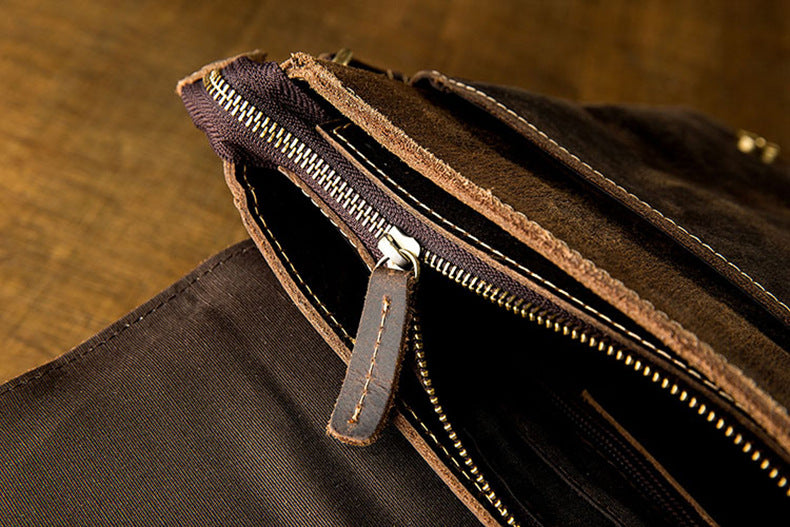 Handmade Small Leather Crossbody Bags-Leather Bags-Brown-Free Shipping Leatheretro