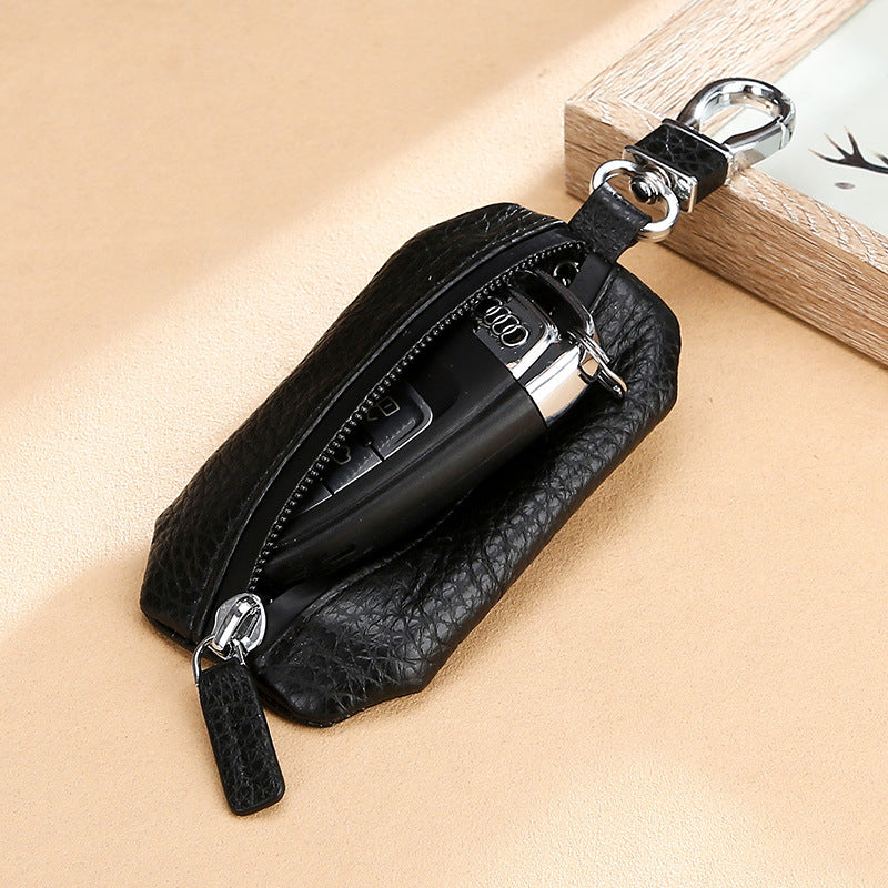 Vintage Waterproof Cowhide Leather Car Key Case-Leather Car Key Cases-Black-Free Shipping Leatheretro