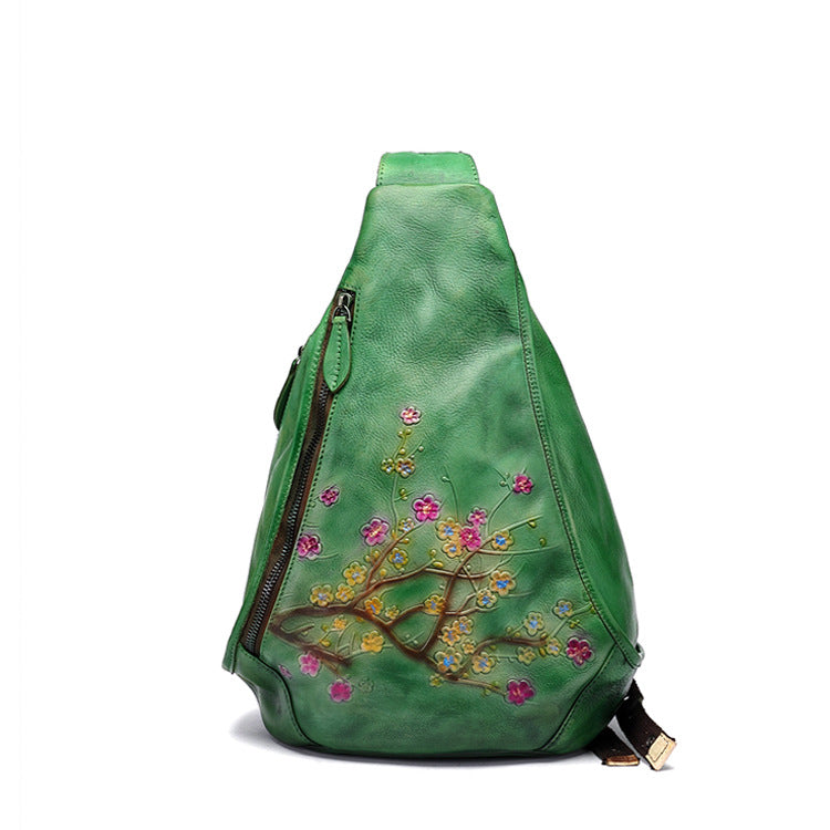 Handmade Cowhide Leather Backpack for Women D401-Leatehr Backpack-Green-Free Shipping Leatheretro