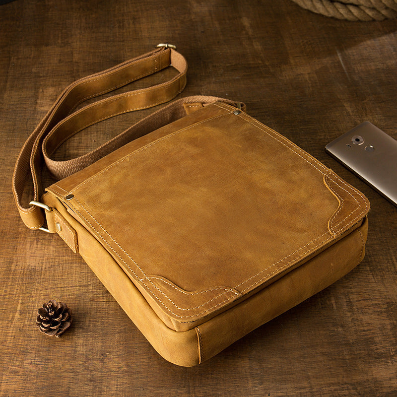 Handmade Small Leather Crossbody Bags-Leather Bags-Brown-Free Shipping Leatheretro