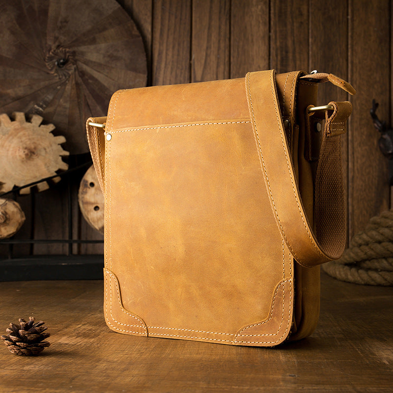 Handmade Small Leather Crossbody Bags-Leather Bags-Brown-Free Shipping Leatheretro